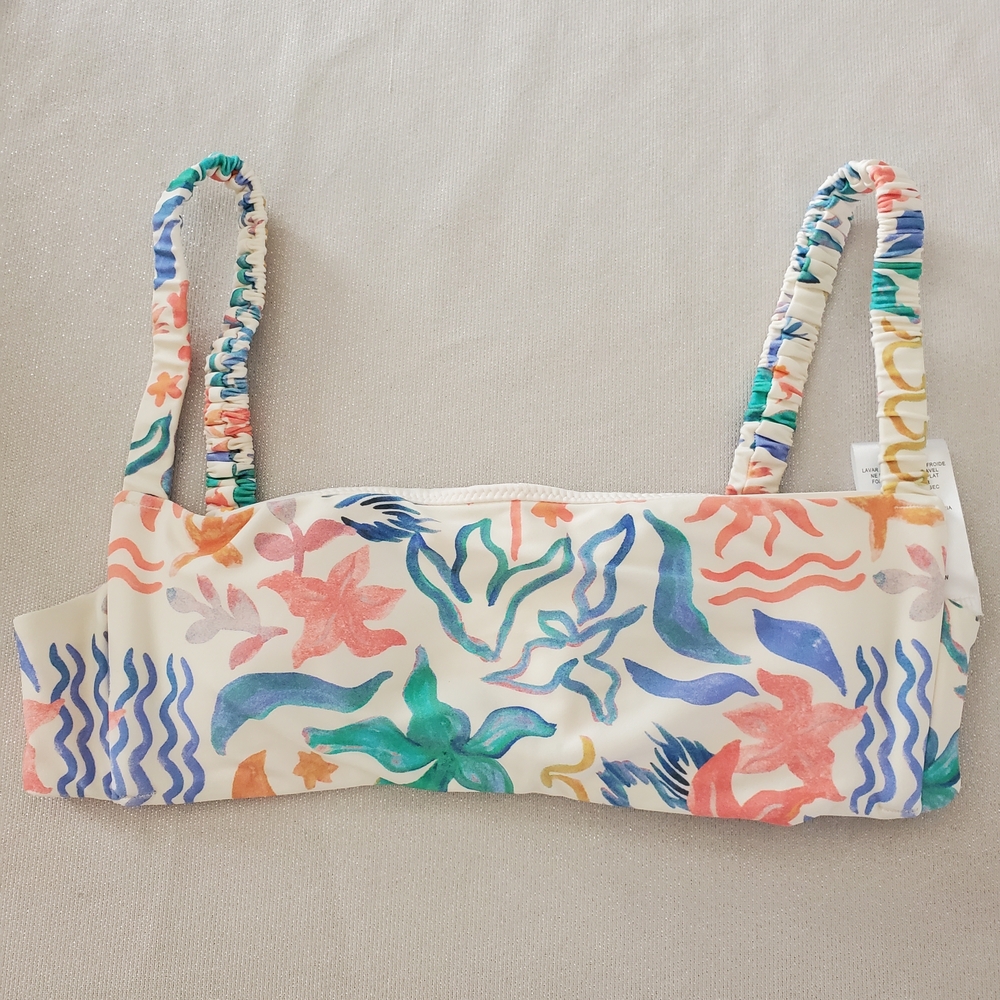 O'Neill Multi-Color Floral Bandeau Bikini Top